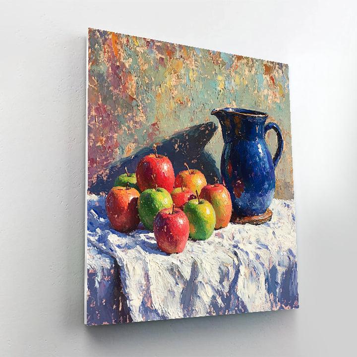 Paul Cezanne Inspired Apples And Blue Pitcher painting number kit
