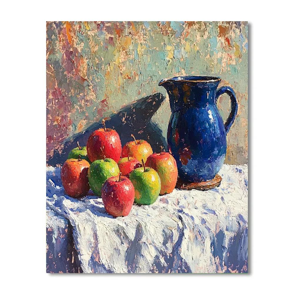 Paul Cezanne Inspired Apples And Blue Pitcher painting number kit