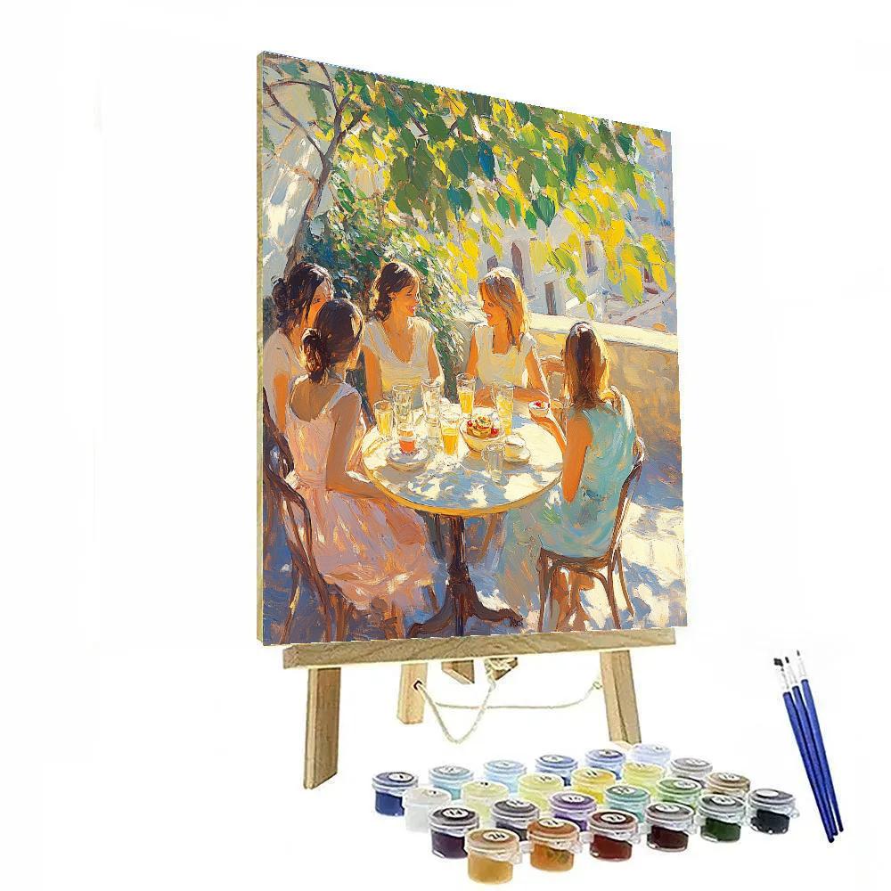 Pierre Auguste Renoir Inspired Friends In Sunlit Cafe Paint by numbers kits