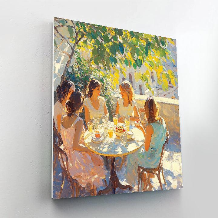 Pierre Auguste Renoir Inspired Friends In Sunlit Cafe Paint by numbers kits