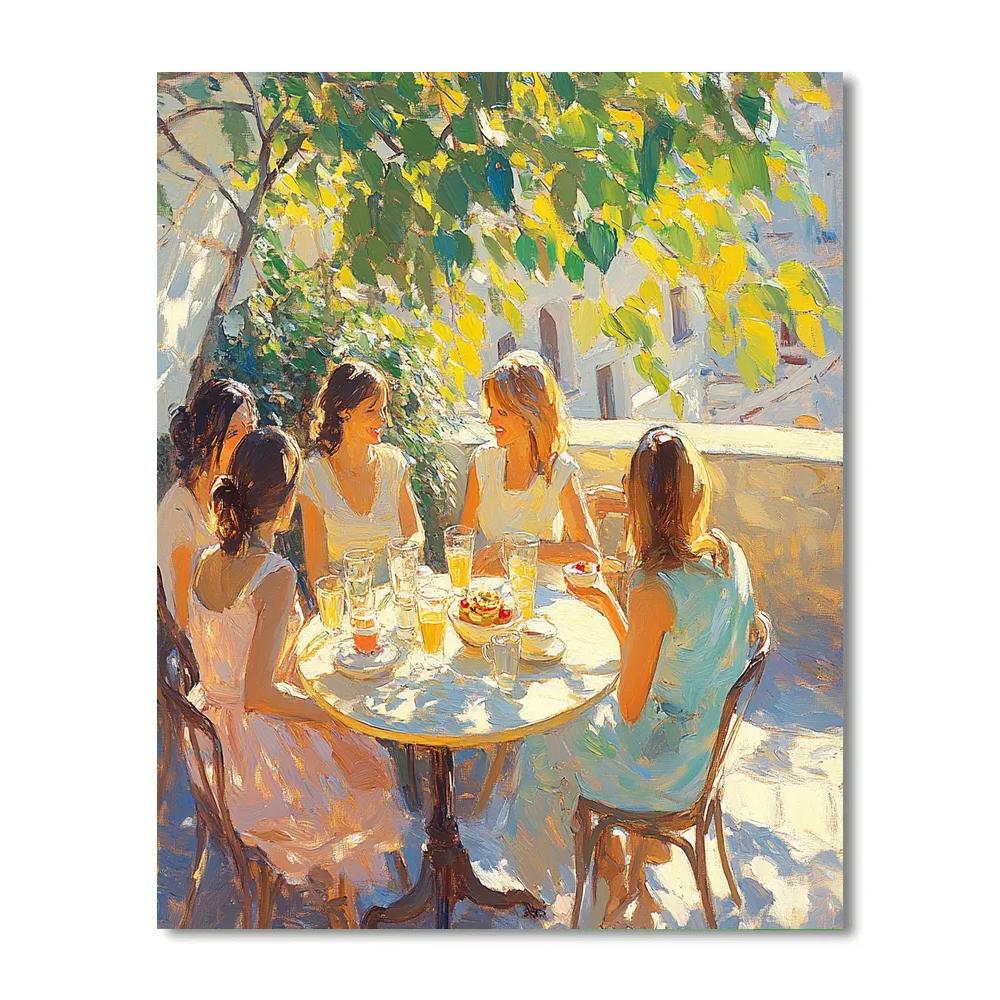 Pierre Auguste Renoir Inspired Friends In Sunlit Cafe Paint by numbers kits