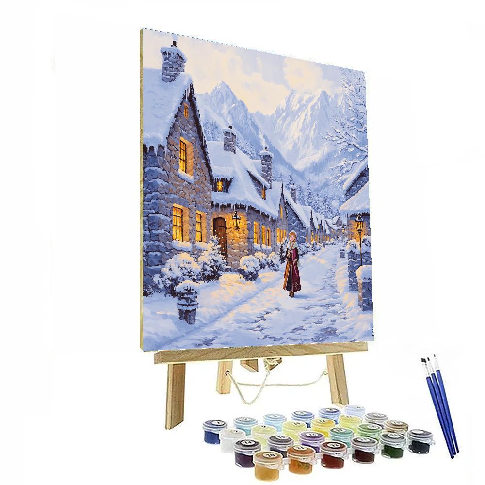 Anna Arendelle Winter Village Walk - Disney Inspired DIY paint by numbers