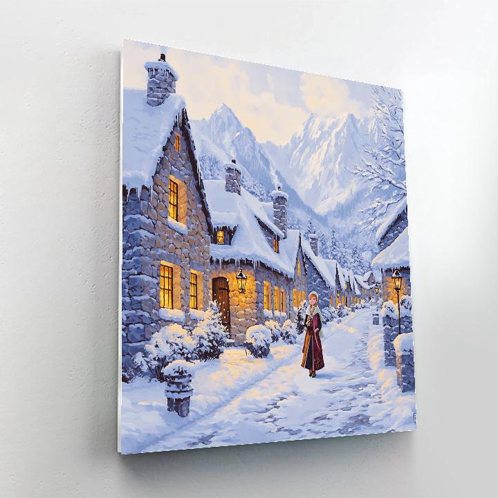 Anna Arendelle Winter Village Walk - Disney Inspired DIY paint by numbers