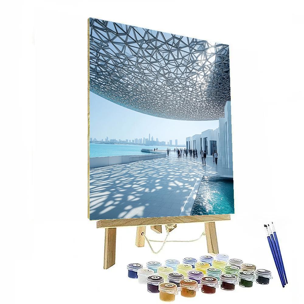 Abu Dhabi Louvre Dome Waterfront Abu Dhabi United Arab Emirates Painting by numbers kit