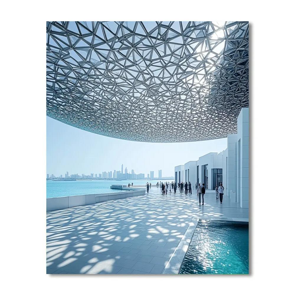 Abu Dhabi Louvre Dome Waterfront Abu Dhabi United Arab Emirates Painting by numbers kit