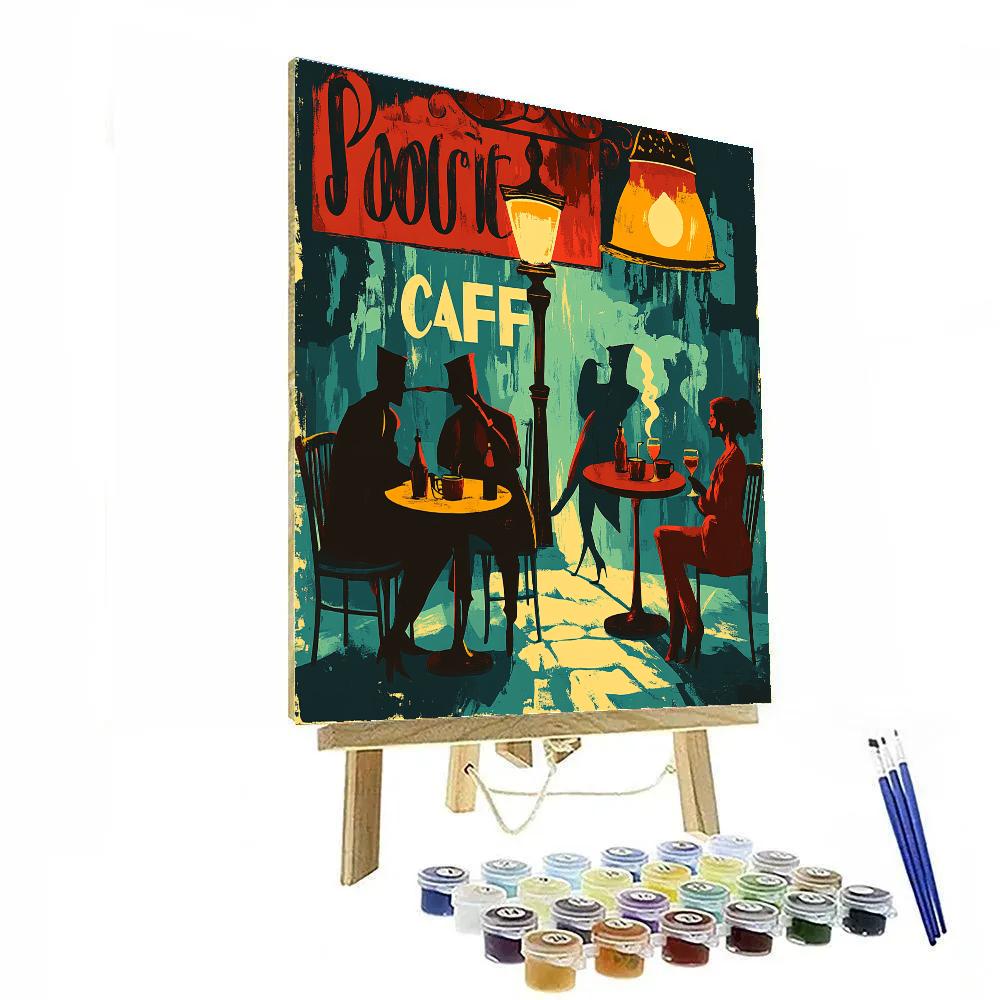 Henri De Toulouse Lautrec Inspired Night Cafe Poster paint by color