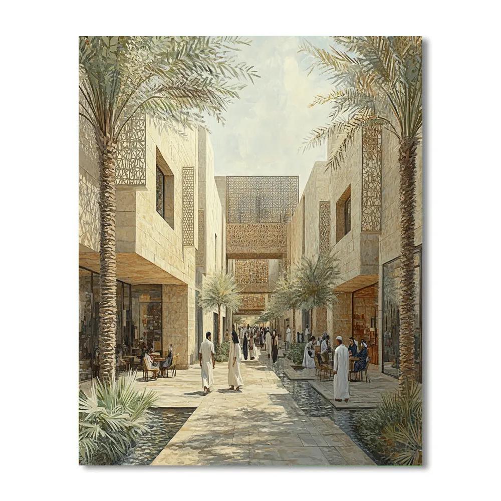 Doha Msheireb Downtown Courtyard Doha Qatar DIY paint by numbers
