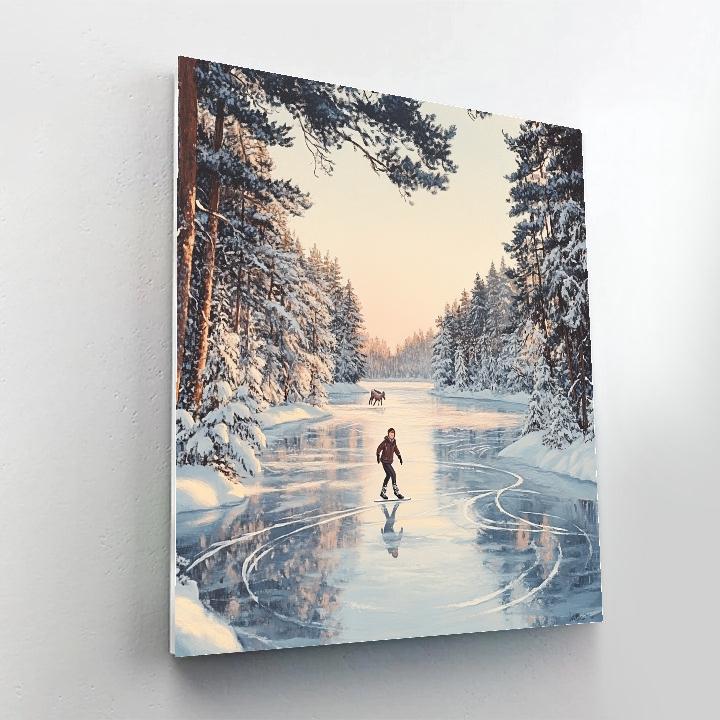 Kristoff Frozen Lake Skating Tracks - Disney Inspired Numbered painting kits