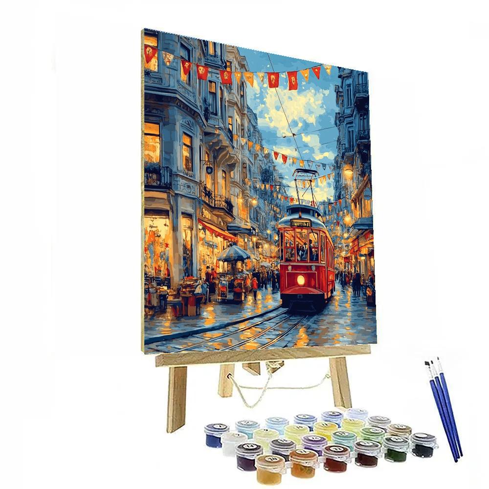Istanbul Istiklal Avenue Tram Istanbul Turkiye paint by numbers