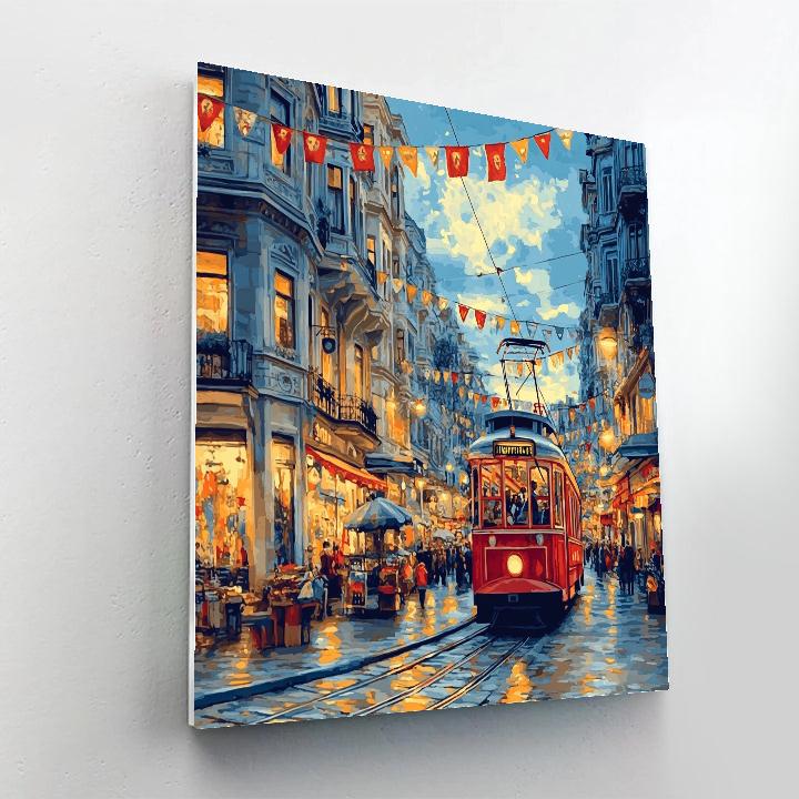 Istanbul Istiklal Avenue Tram Istanbul Turkiye paint by numbers