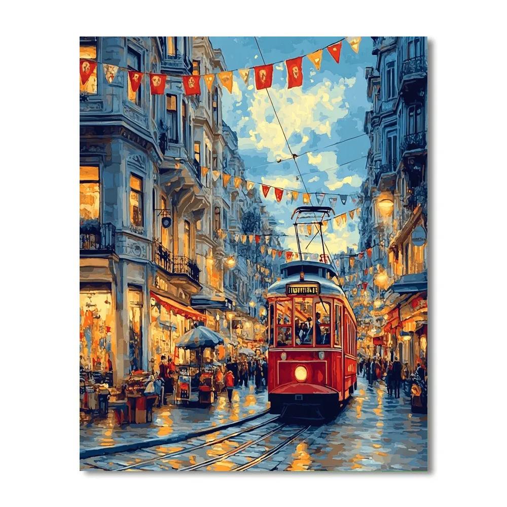 Istanbul Istiklal Avenue Tram Istanbul Turkiye paint by numbers