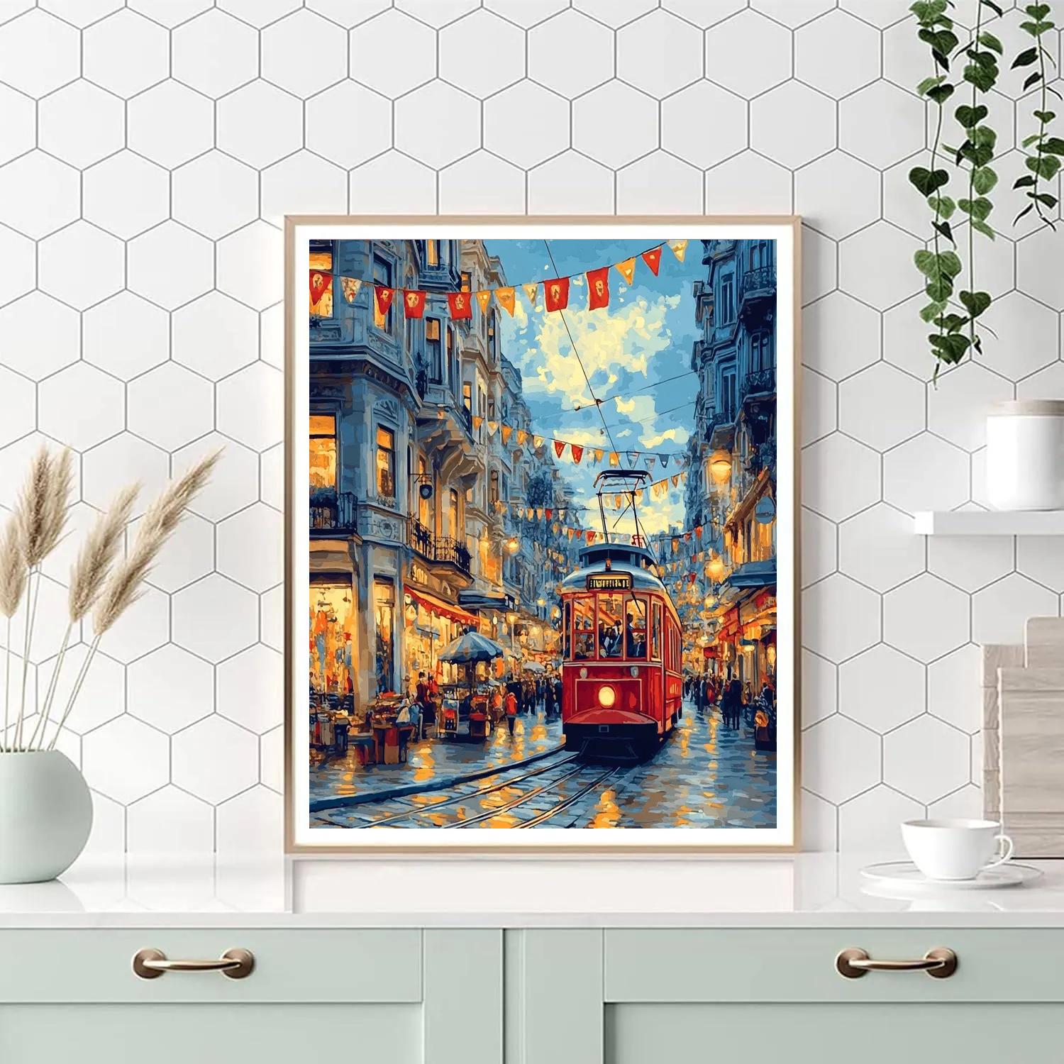 Istanbul Istiklal Avenue Tram Istanbul Turkiye paint by numbers