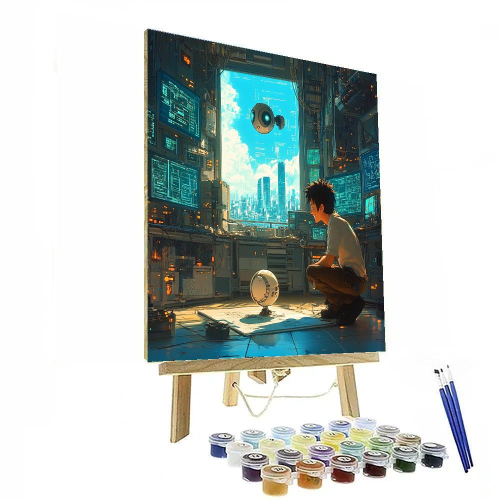 Hiro Hamada Robotics Lab Hover Trial - Disney Inspired paint by numbers