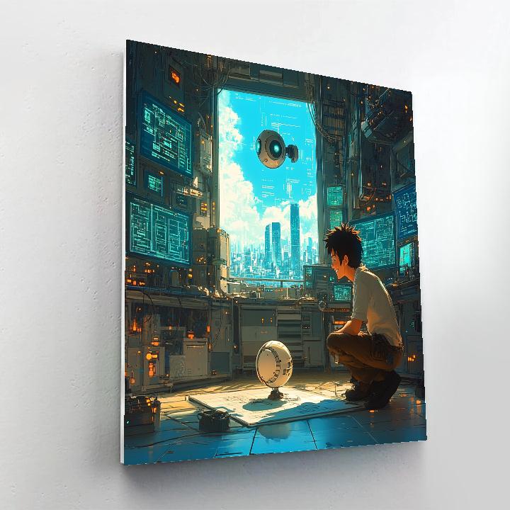 Hiro Hamada Robotics Lab Hover Trial - Disney Inspired paint by numbers