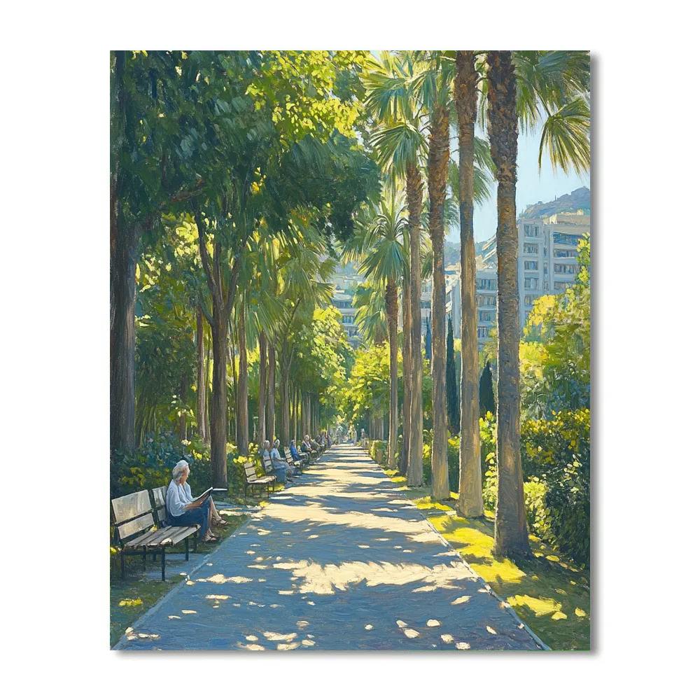 Athens National Garden Palm Avenue Athens Greece paint by color