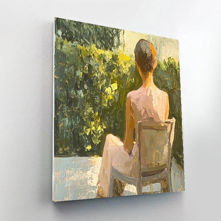 Lucian Freud Inspired Portrait In Garden Chair Paint by numbers art