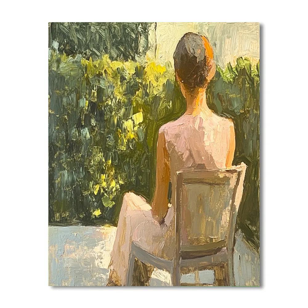 Lucian Freud Inspired Portrait In Garden Chair Paint by numbers art