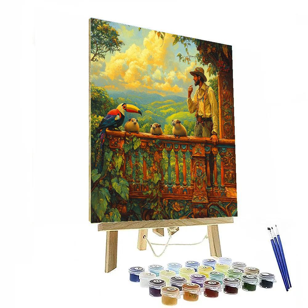 Antonio Animal Friend Rainforest Balcony - Disney Inspired paint by numbers