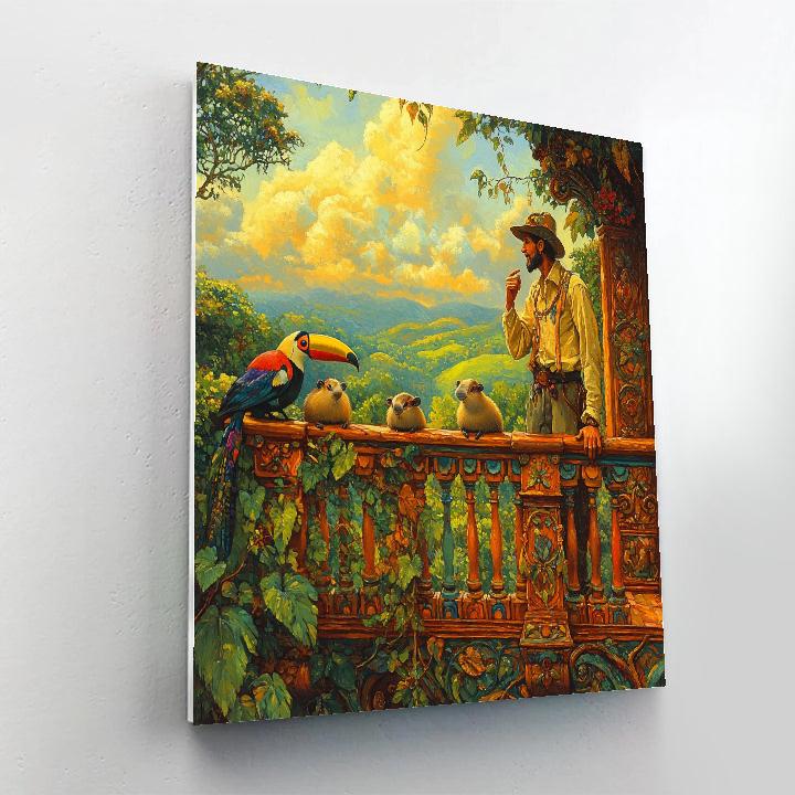 Antonio Animal Friend Rainforest Balcony - Disney Inspired paint by numbers