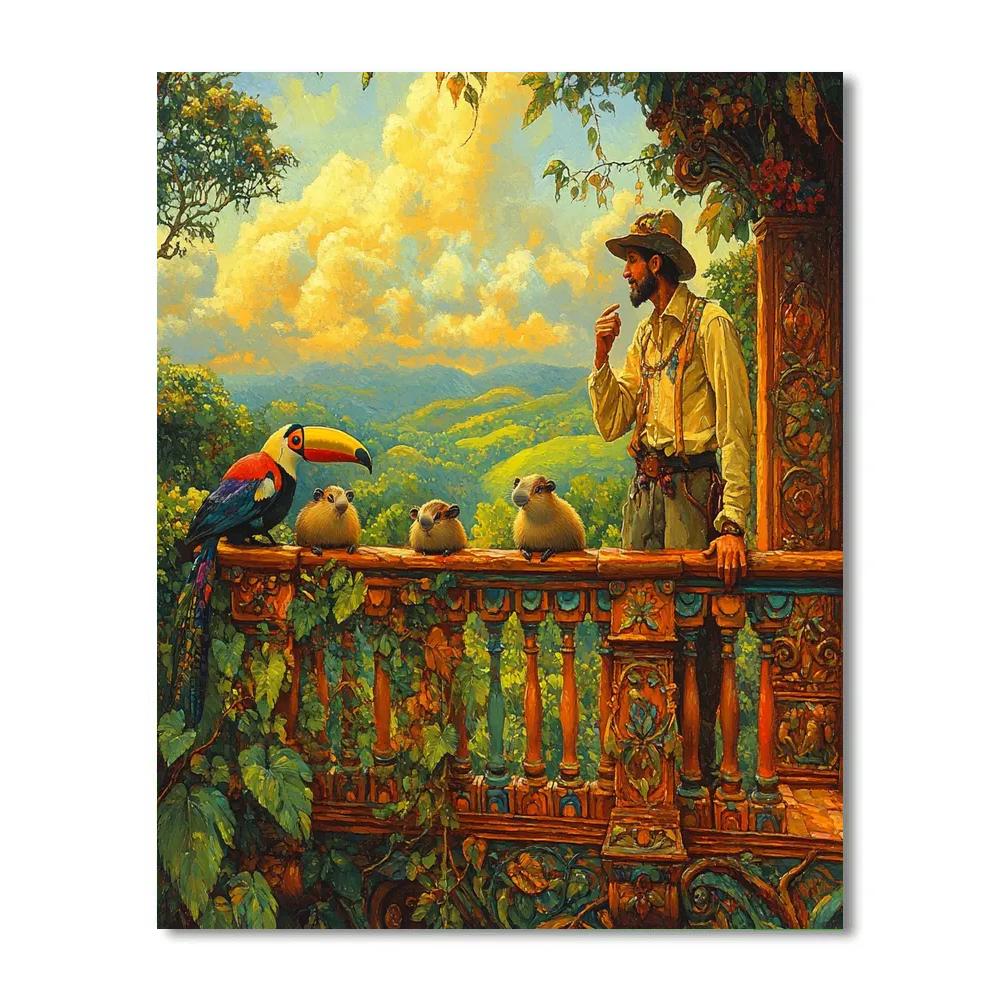 Antonio Animal Friend Rainforest Balcony - Disney Inspired paint by numbers