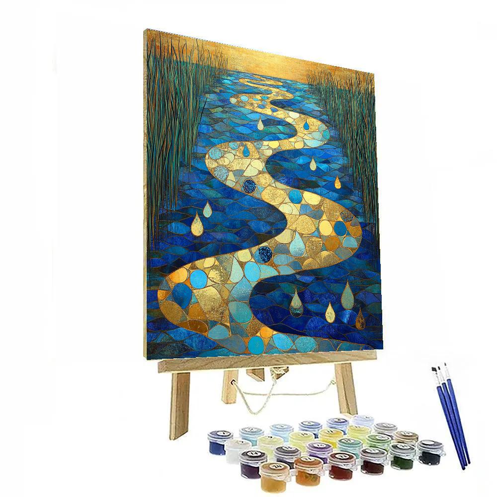 Gustav Klimt Inspired Ornamental River Whorls paint by numbers