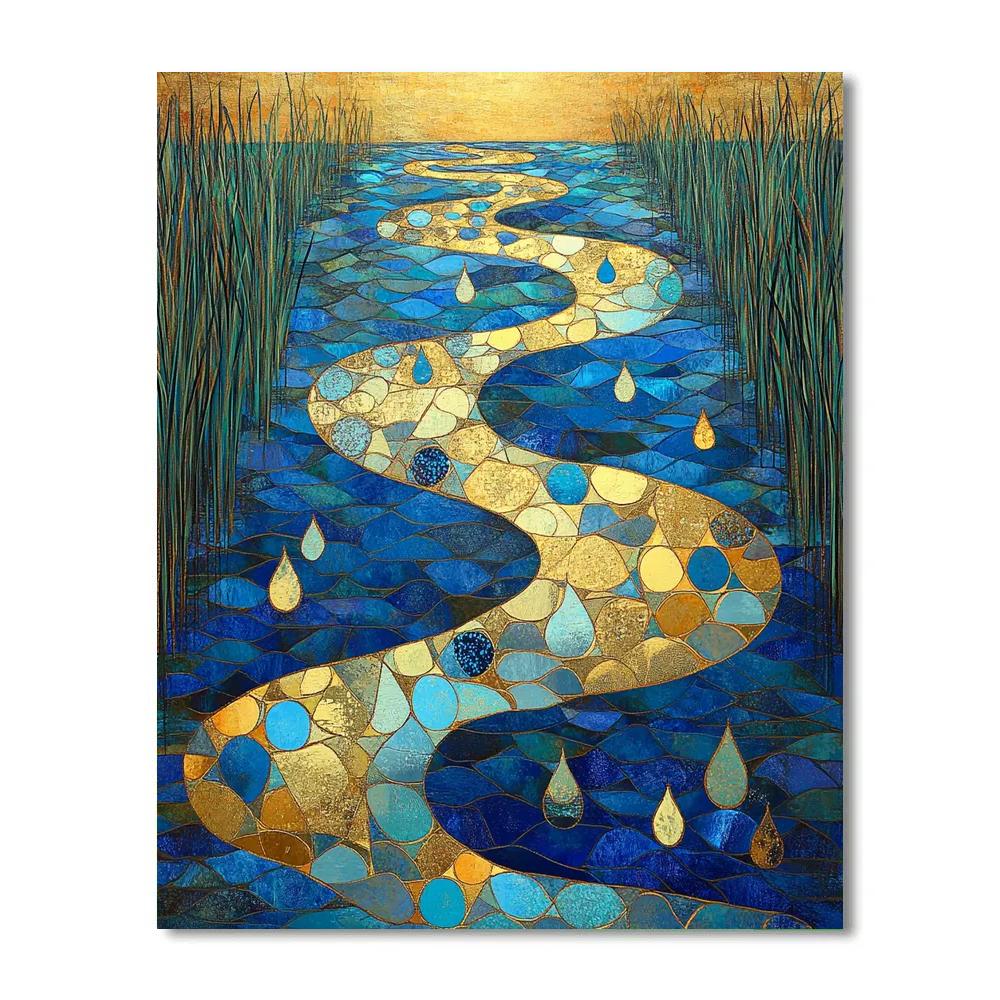 Gustav Klimt Inspired Ornamental River Whorls paint by numbers