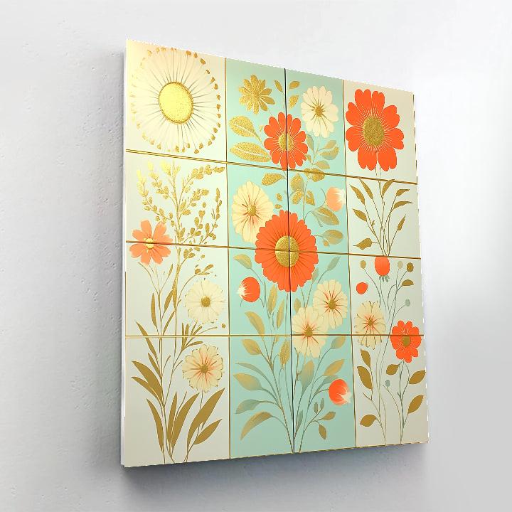 Gustav Klimt Inspired Luminous Meadow Tessellation painting number kit