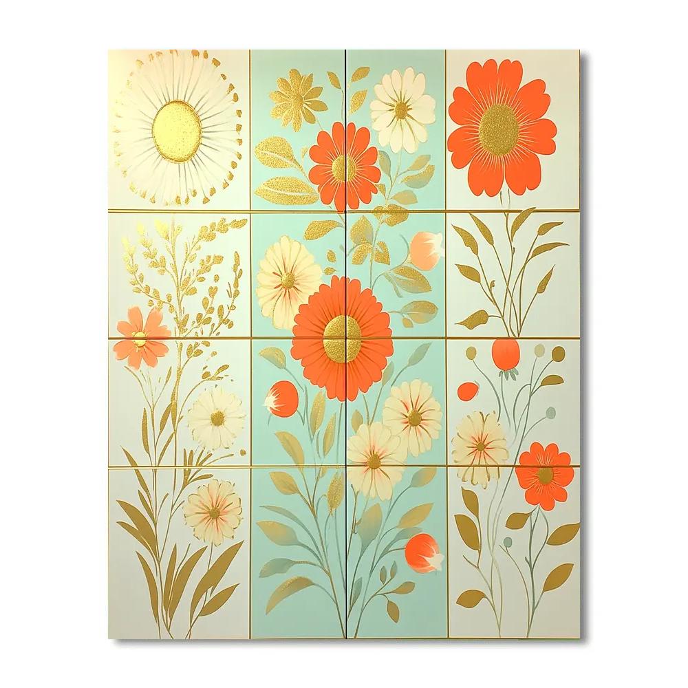 Gustav Klimt Inspired Luminous Meadow Tessellation painting number kit