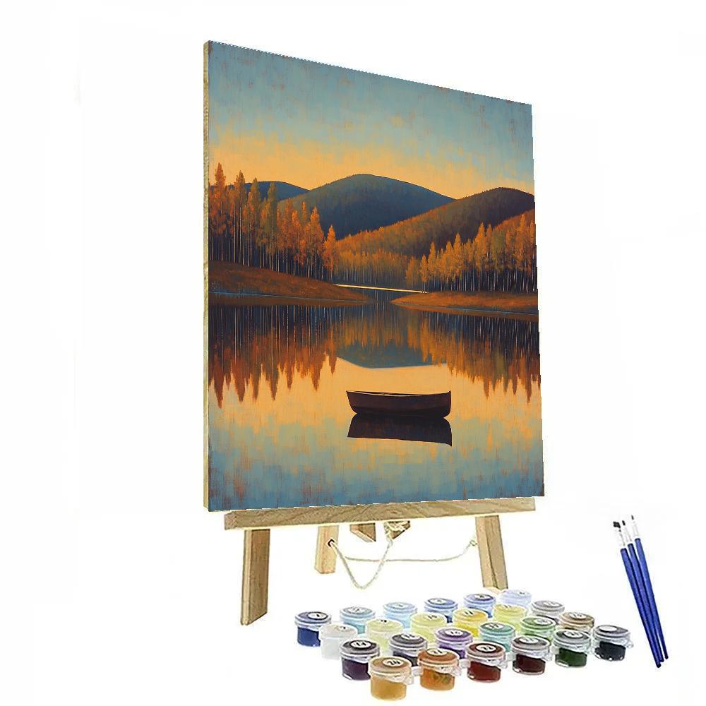 Homer Dodge Martin Inspired Lakeside Autumn Evening Paint by numbers art