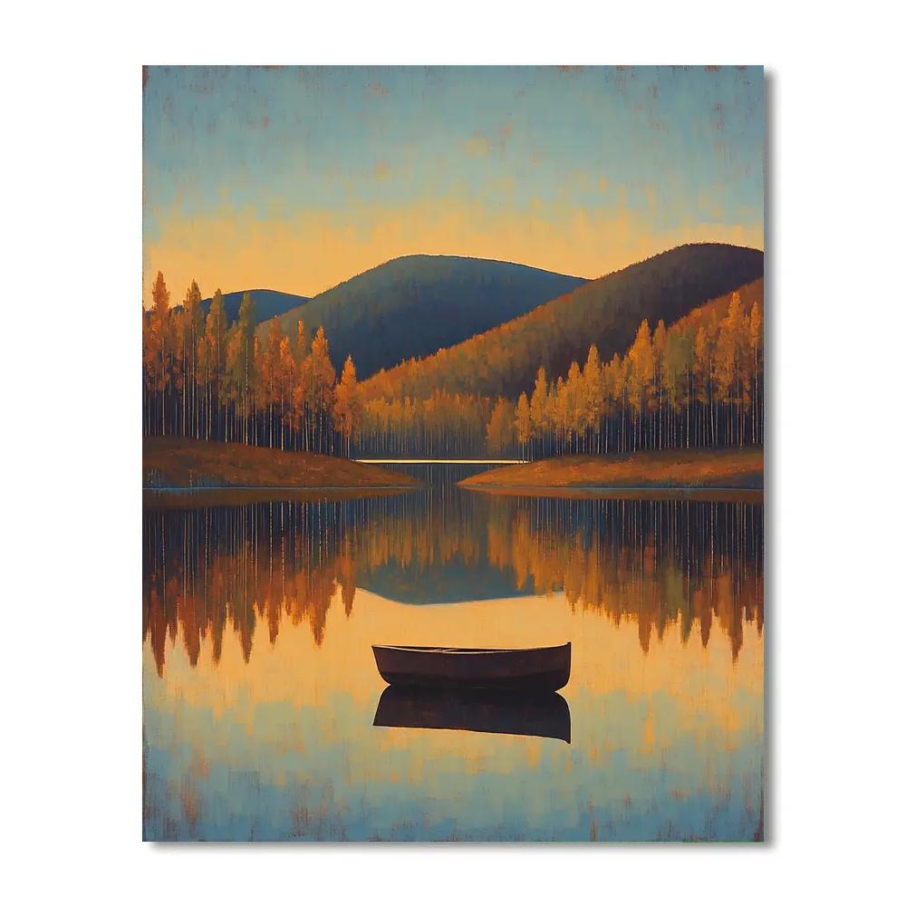 Homer Dodge Martin Inspired Lakeside Autumn Evening Paint by numbers art