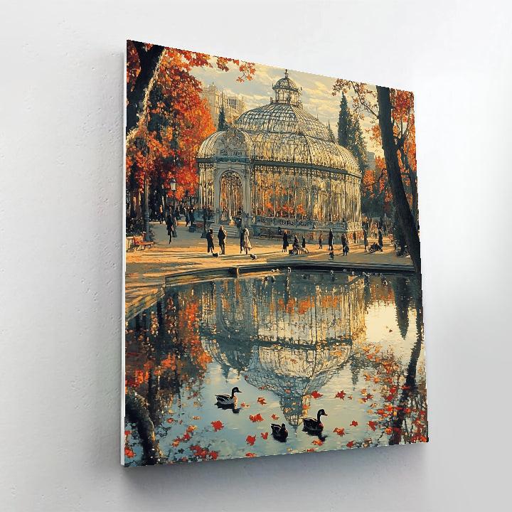 Madrid Retiro Crystal Palace Lake Madrid Spain paint by color