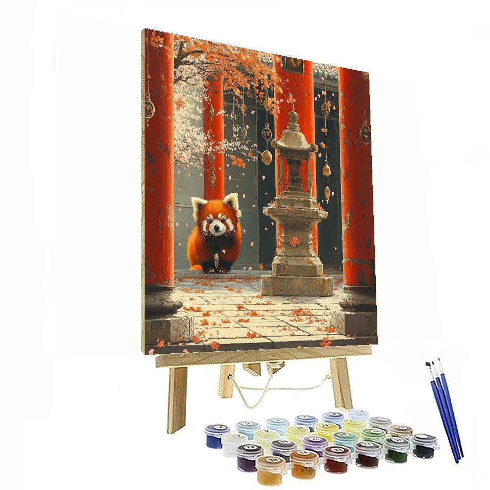 Mei Lee Red Panda Temple Courtyard - Disney Inspired Numbered painting kits