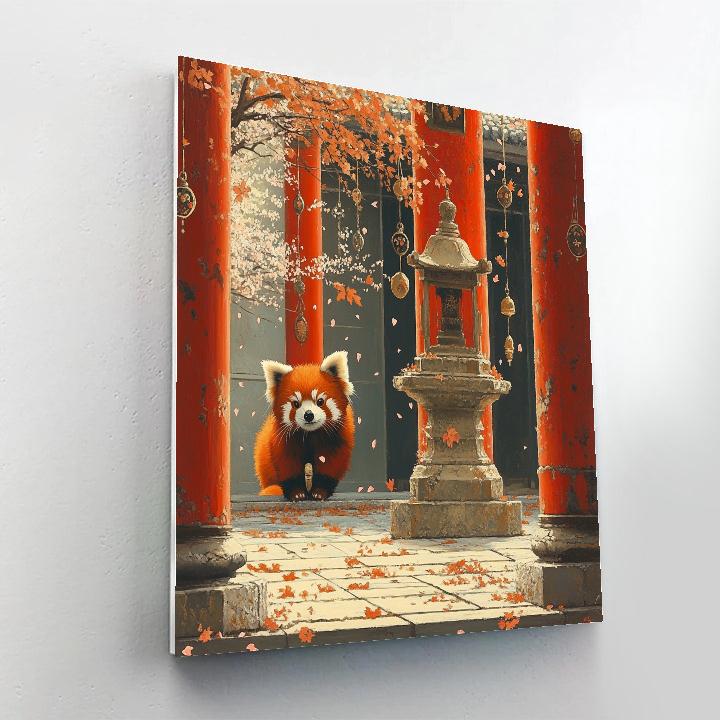 Mei Lee Red Panda Temple Courtyard - Disney Inspired Numbered painting kits