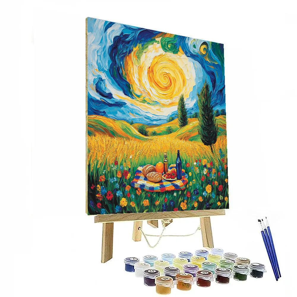 Van Gogh Inspired Sunlit Countryside Picnic Paint by numbers kits