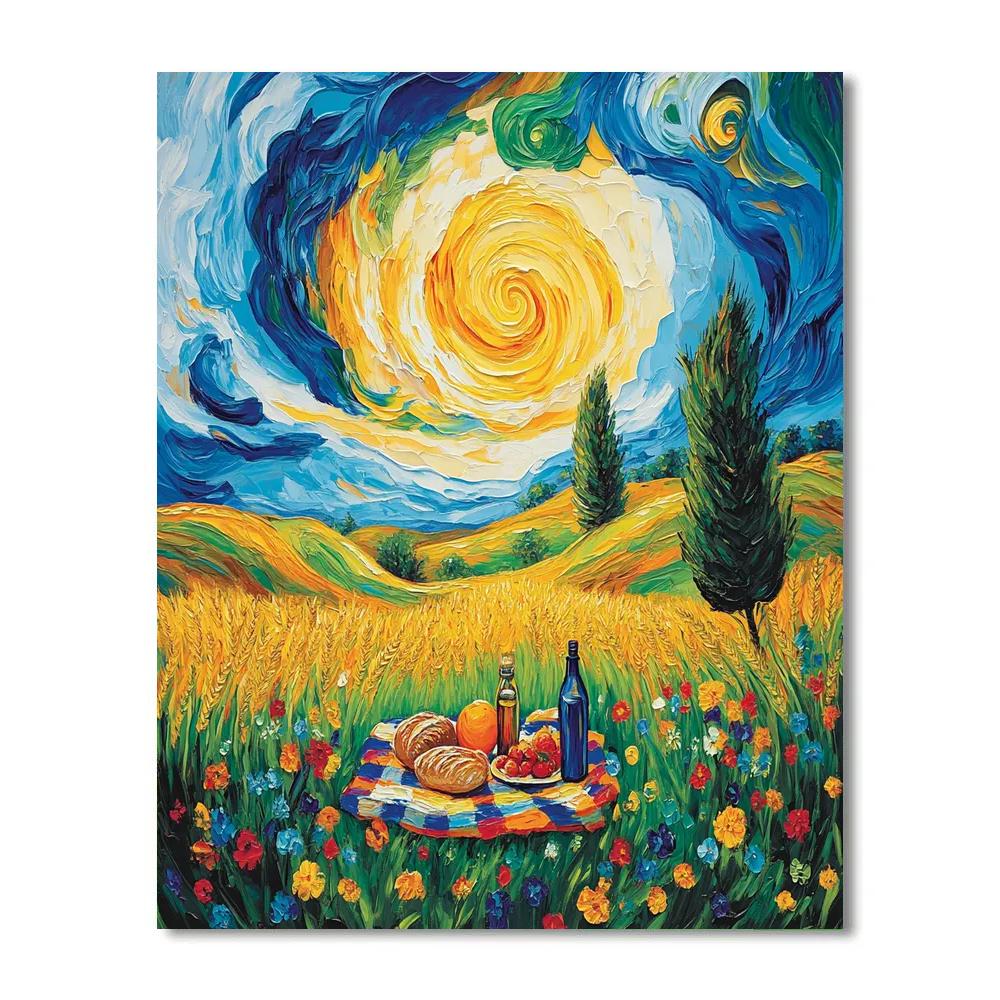 Van Gogh Inspired Sunlit Countryside Picnic Paint by numbers kits