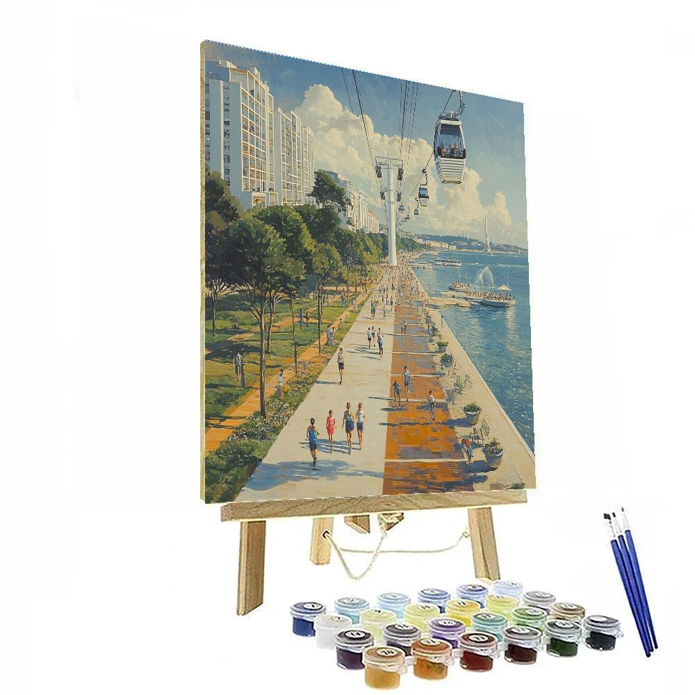 Lisbon Parque Das Nacoes Riverside Lisbon Portugal Numbered painting kits