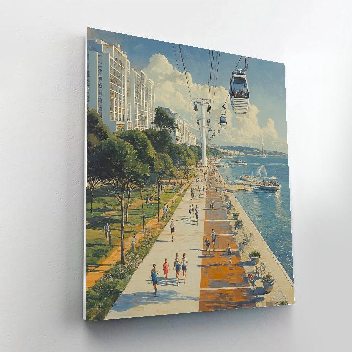 Lisbon Parque Das Nacoes Riverside Lisbon Portugal Numbered painting kits