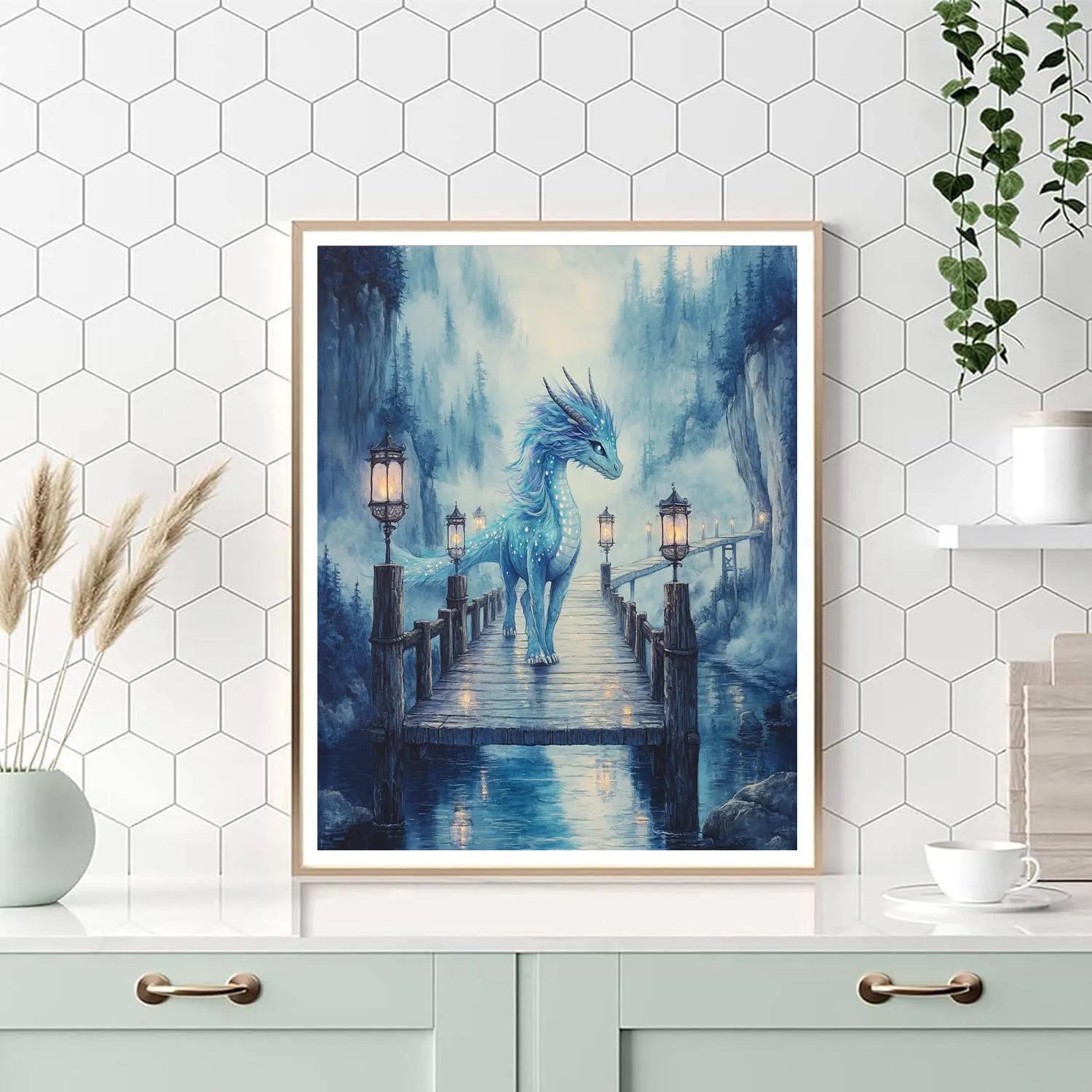 Sisu Misty River Bridge Glow - Disney Inspired paint by number