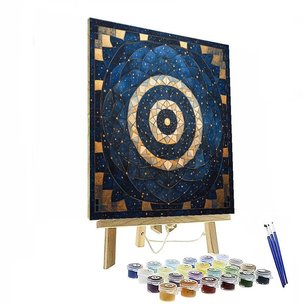 Gustav Klimt Inspired Night Sky Constellation Lattice painting number kit