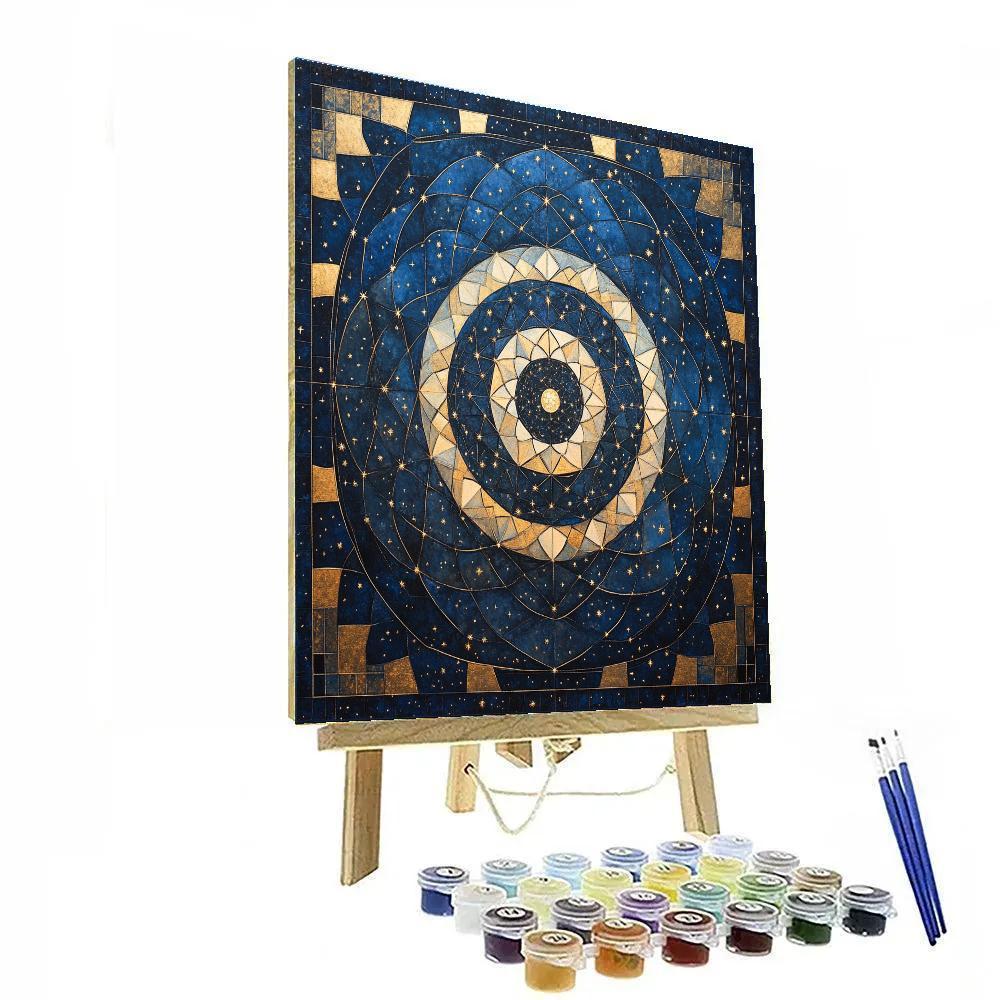 Gustav Klimt Inspired Night Sky Constellation Lattice painting number kit