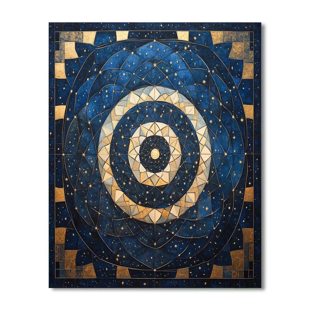 Gustav Klimt Inspired Night Sky Constellation Lattice painting number kit