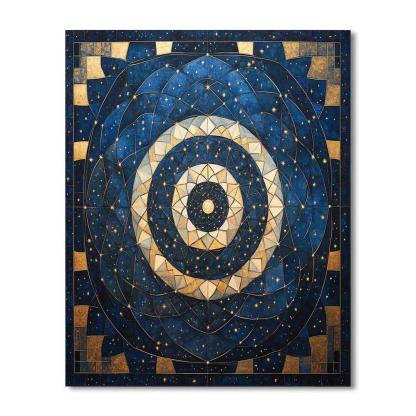 Gustav Klimt Inspired Night Sky Constellation Lattice painting number kit