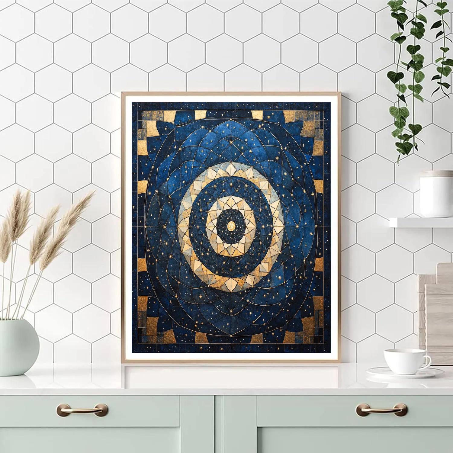 Gustav Klimt Inspired Night Sky Constellation Lattice painting number kit