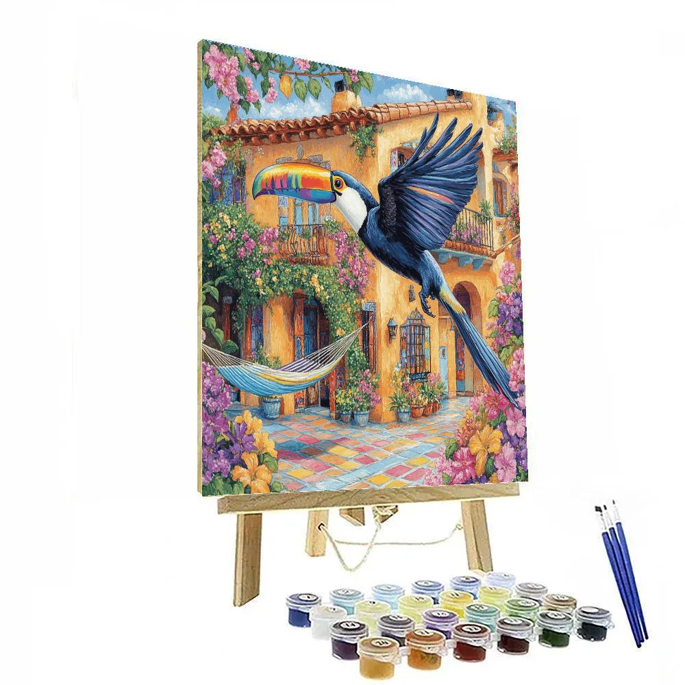 Pico Toucan Encanto Courtyard Flight - Disney Inspired Paint by numbers art