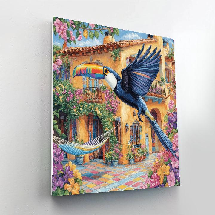 Pico Toucan Encanto Courtyard Flight - Disney Inspired Paint by numbers art