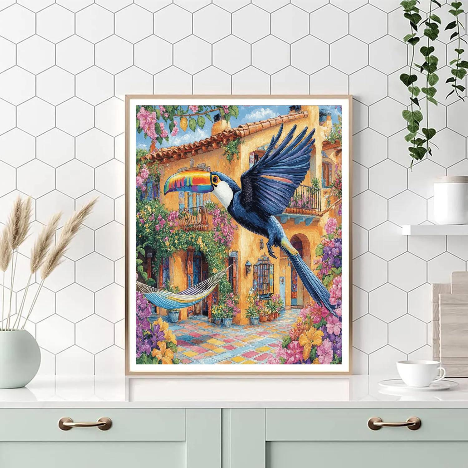 Pico Toucan Encanto Courtyard Flight - Disney Inspired Paint by numbers art