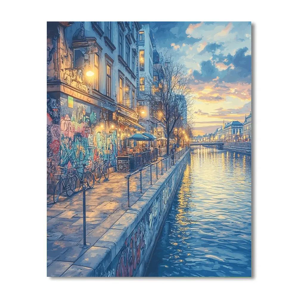 Vienna Danube Canal Graffiti Banks Vienna Austria DIY paint by numbers