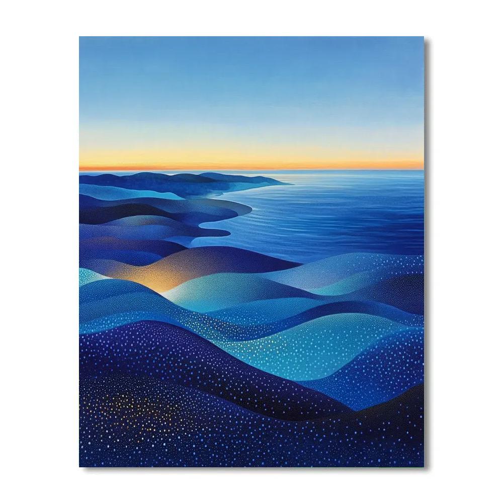 Georges Seurat Inspired Luminous Tidal Horizon paint by numbers