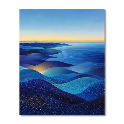 Georges Seurat Inspired Luminous Tidal Horizon paint by numbers