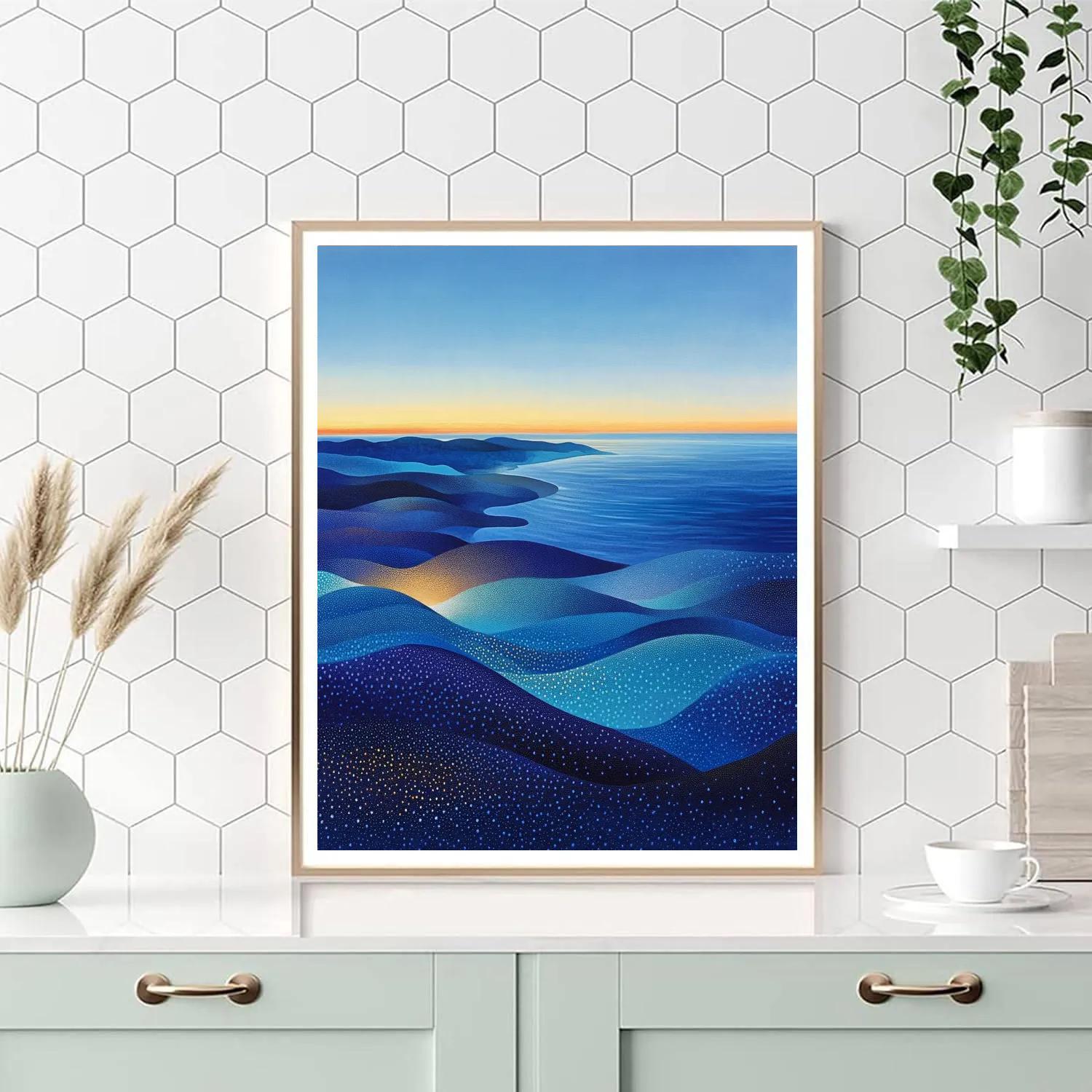 Georges Seurat Inspired Luminous Tidal Horizon paint by numbers